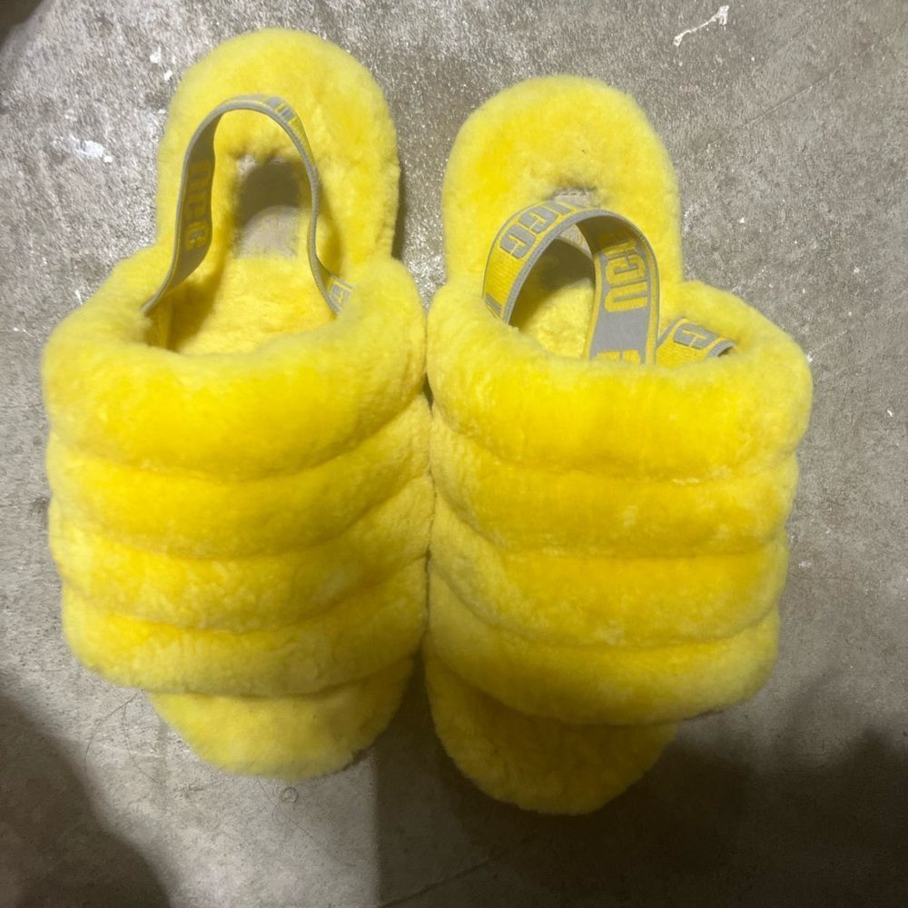 UGG Yellow Fuzzy Slippers
